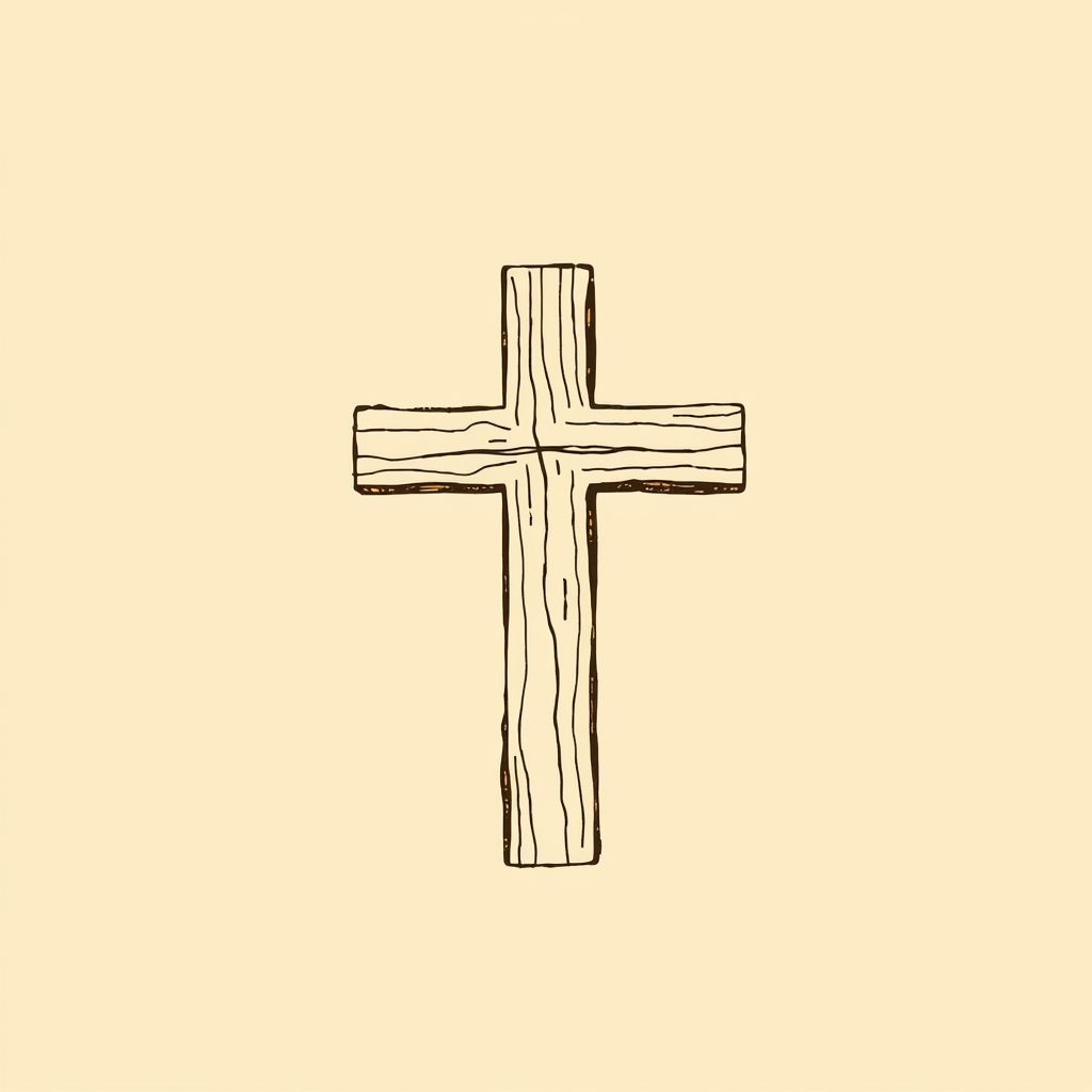 cruz de madeira (para as crianças que ele protegia)