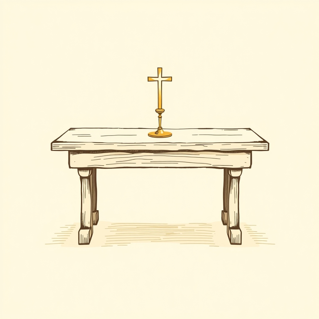 tavola di legno (per celebrare la messa)